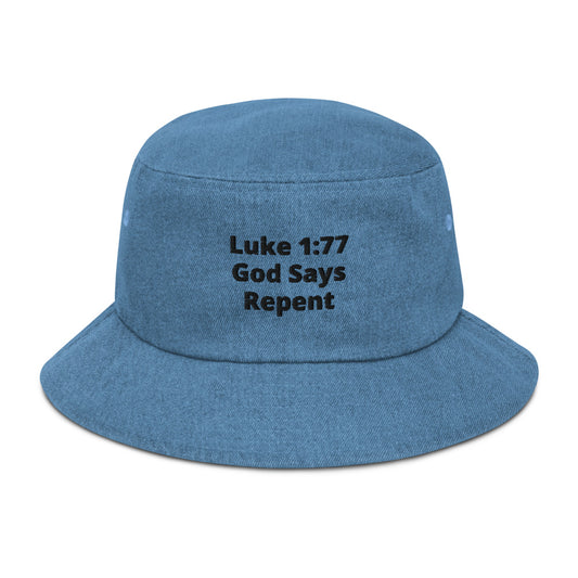 All About Repentance - Denim bucket hat