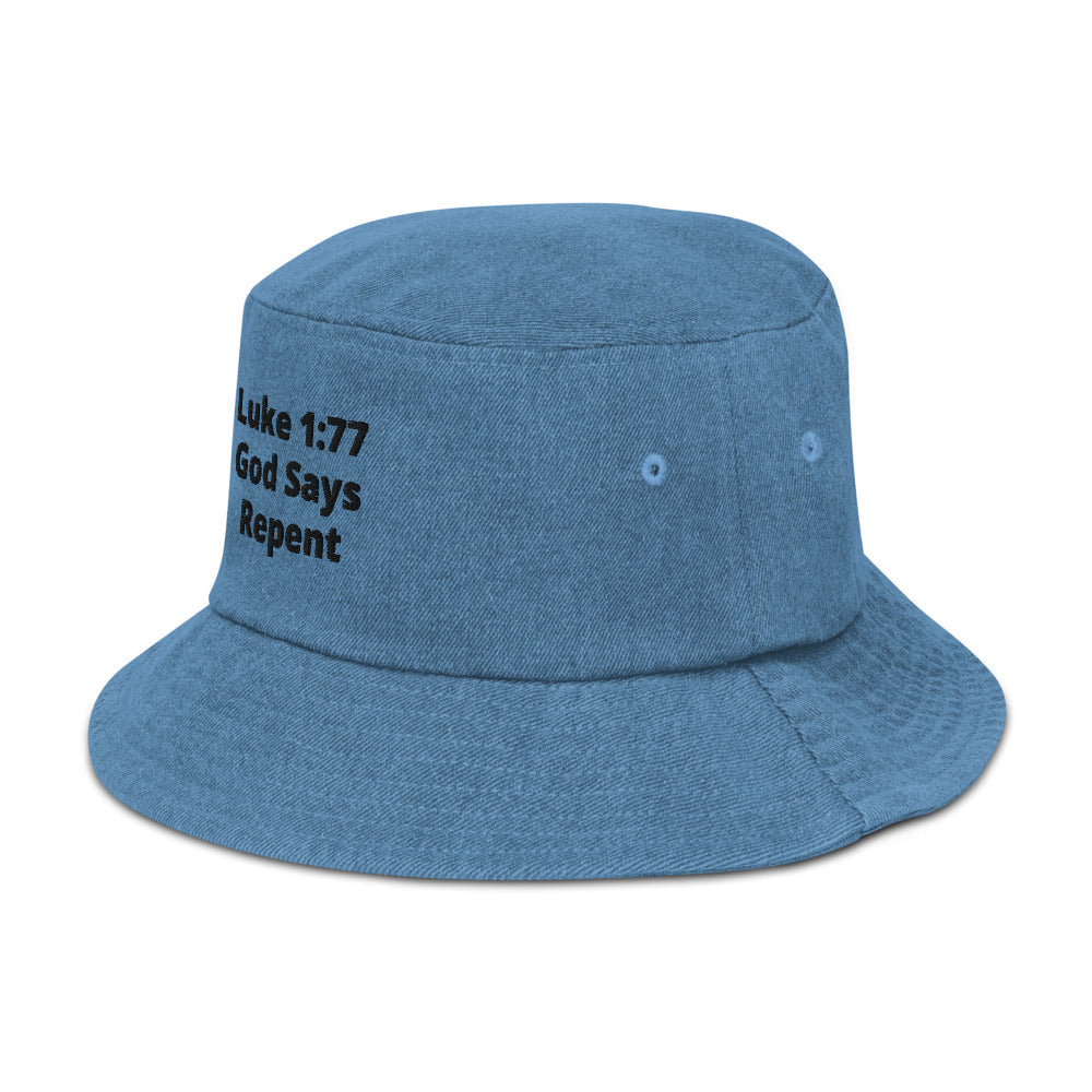 All About Repentance - Denim bucket hat