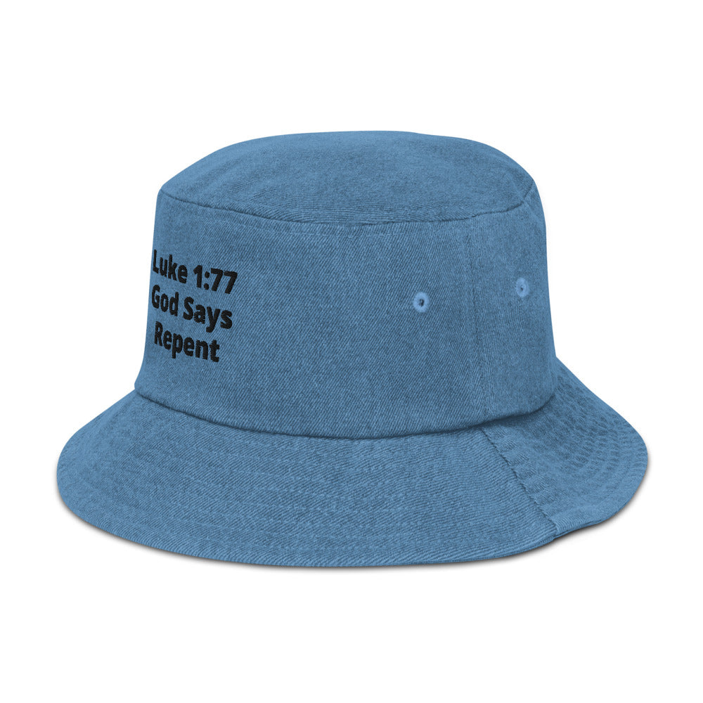 All About Repentance - Denim bucket hat