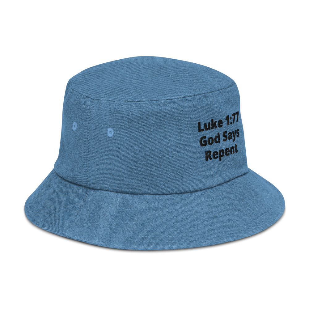 All About Repentance - Denim bucket hat
